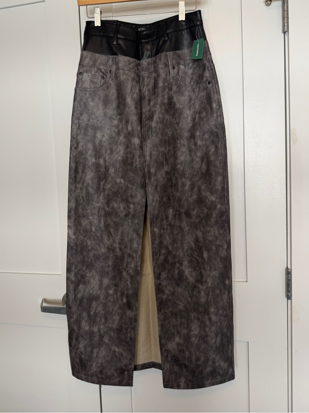 Easton Two-Tone Wide-Leg Pants - Black & Charcoal Marbled